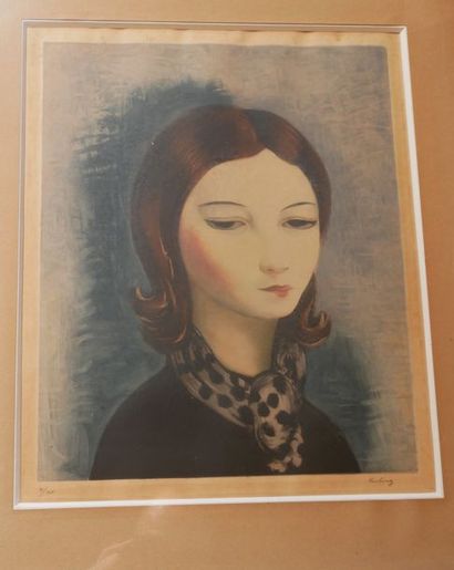 null KISLING Moïse (1891-1953) Portrait de femme Lithographie SBD et n°4/100 42 x...