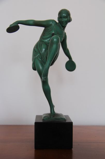 null LE FAGUAYS Pierre (1892-1962) d'après Danseuse aux cymbales Sculpture en bronze...