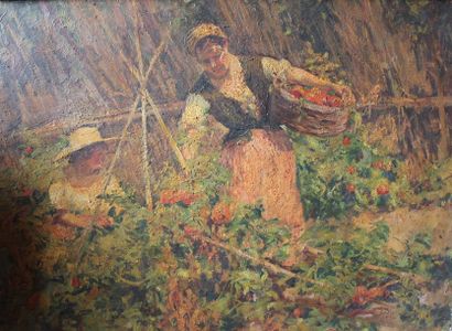 null MEISSONNIER Joseph (1884-1943) Marchand de légumes Huile sur toile signée en...