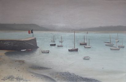 null ROHNER Georges (1913-2000) Bord de mer Huile sur toile signée en bas à gauche...