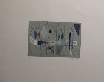 null SZENES Arpad (1897-1985) Composition abstraite Lithographie polychrome signée...