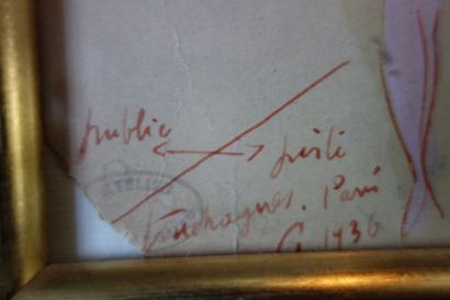 null TOUCHAGUES Louis (1893-1974) Projet pour le Saabbat Aquarelle signée en bas...