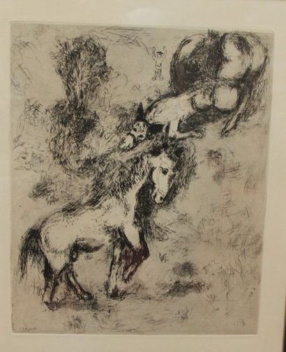 null CHAGALL Marc (1887-1985) Les fables de la Fontaine Gravure 38 x 31 cm. (à v...