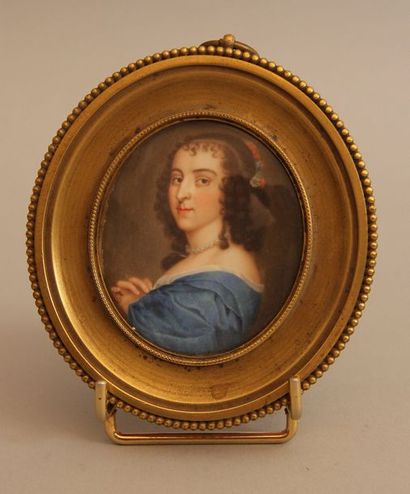 null Ecole française de la fin du XVIIème s.
Portrait présumé de Ninon de Lenclos
Miniature...