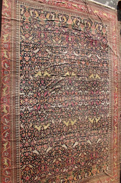 null *KHORASSAN (Iran) milieu du XIXème s. Tapis en velours en laine, chaines, trame...