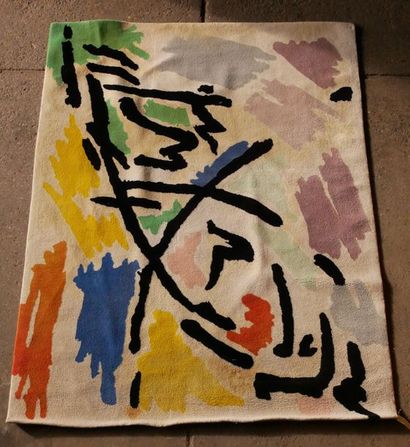 null Nicole GAULIER (1939-) Mouvements Tapis teufté polychrome signé et titré au...