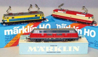 MARKLIN Motrice belge 1602, réf. 3163 - Motrice DB 120001, réf. 3153 - Motrice diesel...