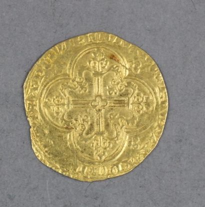 null Charles VII Royal d'or, 1ère émission, 1429, Angers ?? Av : Le roi debout de...