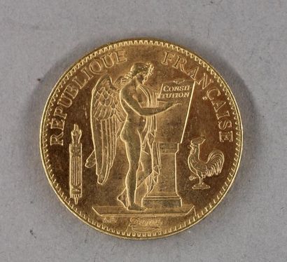 null Une pièce de 100 FF en or 1913 A