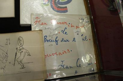 JEAN COCTEAU Pochette du disque illustrée par Jean Cocteau pour l'interprétation...