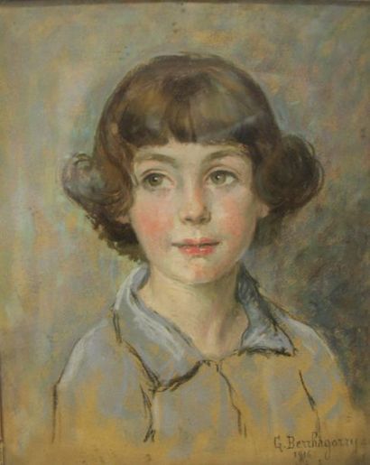 null BERRHAGORRY Gabrielle (1873-?)
Portrait d'enfant
Pastel signé en bas à droite,...