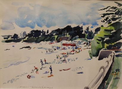 null DESCHAMPS Jacques (1933-)
La plage de Morgatt
Aquarelle signée
25 x 34,5 cm....