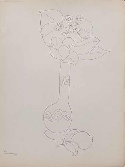 Henri Mattisse Henri Matisse (1869-1954), Nature morte de fleurs, lithographie, signée... Gazette Drouot