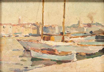 null Jean AUBERY (1880-1952).

Marseille, le port.

Huile sur carton, non signée.

H_16...
