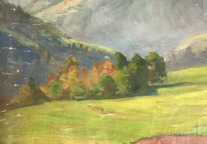 null Giuseppe FACCHINETTI (1893-1951).

Paysage de montagne.

Huile sur toile, signée...