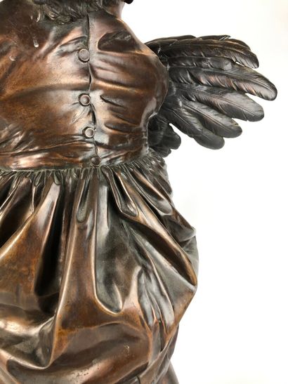 null Adriano CECIONI (1838-1886).

Enfant au coq.

Important bronze à patine brune,...