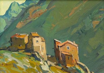 null Pierre BACH (1906-1971).

Maisons en montagne à Asco, Corse, 1957.

Huile sur...