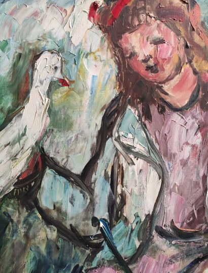 null Albert VAGH WEINMANN (1931-1983).

La jeune fille et la colombe.

Huile sur...