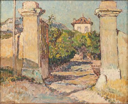 null Jean AUBERY (1880-1952).

Provence, la maison de maître au fond de l'allée.

Huile...
