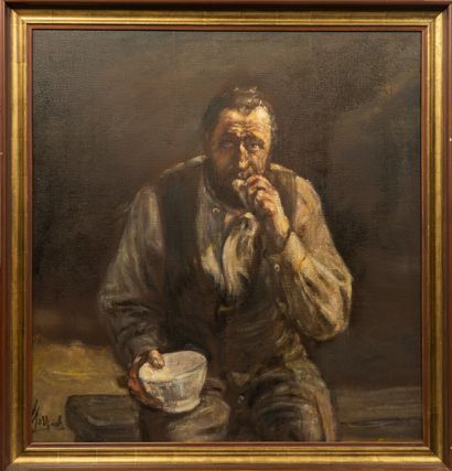 null Natale MORZENTI (1884-1947).

Homme faisant une pause sur un banc.

Huile sur...
