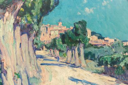 null Jean AUBERY (1880-1952).

Provence, village au clocher, la route vers le village.

Huile...