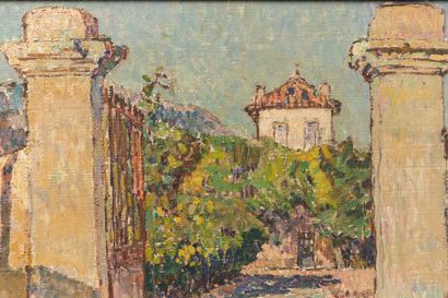 null Jean AUBERY (1880-1952).

Provence, la maison de maître au fond de l'allée.

Huile...