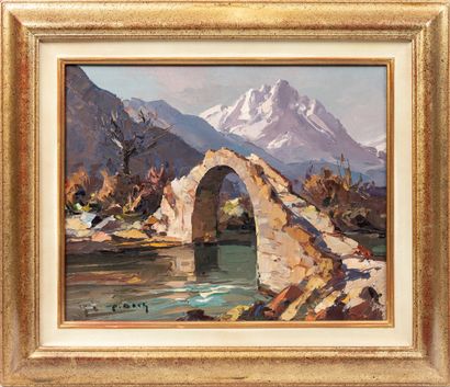 null Pierre BACH (1906-1971).

Le Pont Gênois, Corse.

Huile sur toile, signée en...