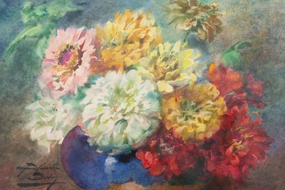 null Blanche ODIN (1865-1957).

Nature morte au bouquet dans un vase.

Aquarelle...