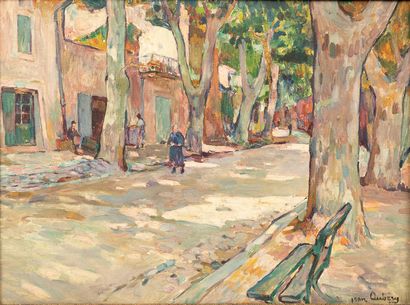 null Jean AUBERY (1880-1952).

Place de village aux platanes.

Huile sur toile, signée...