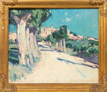 null Jean AUBERY (1880-1952).

Provence, village au clocher, la route vers le village.

Huile...