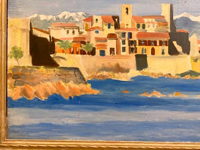 null Maurice LEGRAND (1906-2004).

Vue d'Antibes, le musée Picasso et les remparts,...
