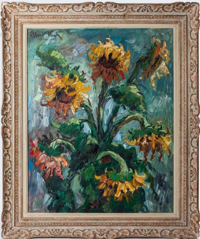 null Albert VAGH WEINMANN (1931-1983).

Bouquet de tournesols.

Huile sur toile,...