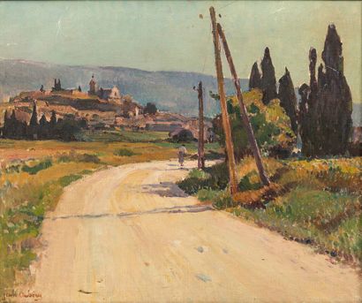 null Jean AUBERY (1880-1952).

Bedoin, Vaucluse.

Huile sur toile, signée en bas...