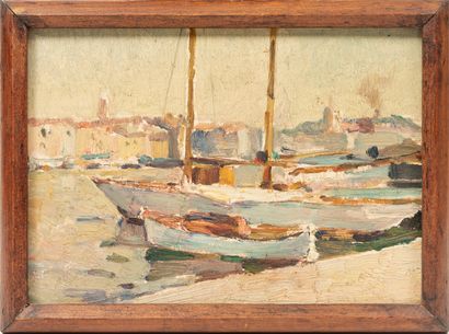 null Jean AUBERY (1880-1952).

Marseille, le port.

Huile sur carton, non signée.

H_16...