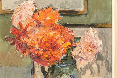 null Jean AUBERY (1880-1952).

Bouquet de fleurs, dans un pichet en grès.

Huile...