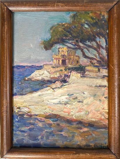 null Jean AUBERY (1880-1952).

Marseille, maison dans les calanques.

Huile sur panneau,...