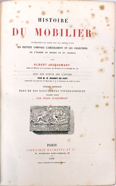 null JACQUEMART (Albert) et JACQUEMART (Jules - ill).

Histoire du mobilier. 

Paris,...
