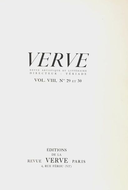 null REVUE - VERVE et PICASSO (Pablo)

Volume VIII, Numéros 29 et 30.

Suite de 180...
