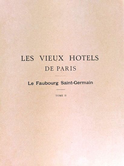 null Les Vieux Hôtels de Paris. 

Paris, F. Contet, 1909-1937.

19 volumes in-folio,...