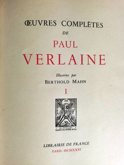 null VERLAINE (Paul) et MAHN (Berthold - ill).

OEuvres complètes.

Paris, Librairie...