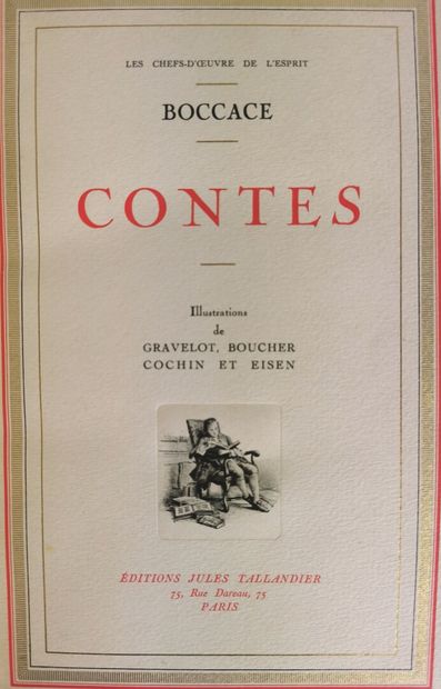 null Réunion d'ouvrages de la litterature classique comprenant :

- BOCCACE.

Contes.

Paris,...