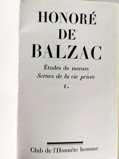 null BALZAC (Honoré de).

Oeuvres complètes.

Club de l'honnête homme, Paris, 1956....