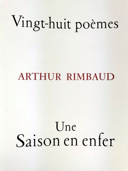 null RIMBAUD (Arthur) et LYDIS (Mariette - ill)

Vingt-huit poèmes. Une saison en...