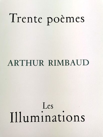 null RIMBAUD (Arthur) et LYDIS (Mariette - ill)

Trente poèmes. Les Illuminations.

Paris,...