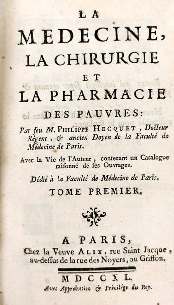null [MEDECINE]. Lot de quatre ouvrages, comprenant :

- HECQUET (Philippe). La médecine,...