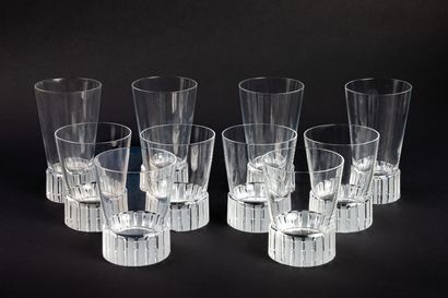null YVES SAINT LAURENT. 

Suite of six whisky glasses and four orangeade glasses...