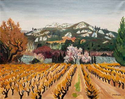 null Yves BRAYER (1907-1990).

Printemps dans les vignes. 

Huile sur toile, signée...