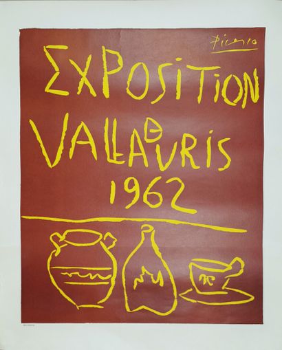 null Pablo PICASSO (1881-1973), d'après.

Exposition à Vallauris, 1962. 

Affiche...