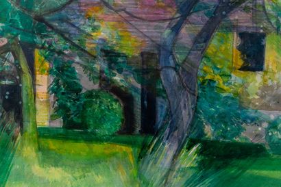 null Camille HILAIRE (1916-2004). 

Orchard near a house. 

Watercolour on paper,...