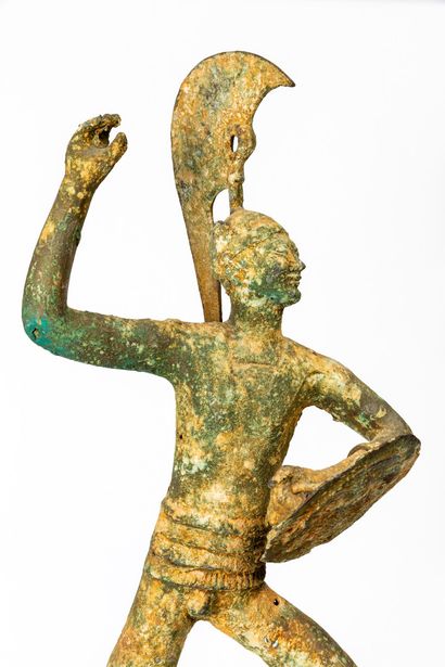 null 
Important warrior in bronze with green patina of excavation, in the taste of...